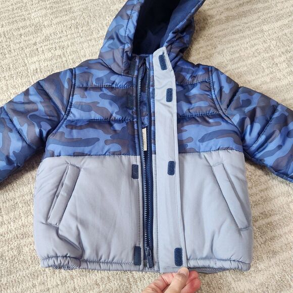Carter's toddler boy camo puffer heavyweight jacket hood size 3T - Picture 8 of 10